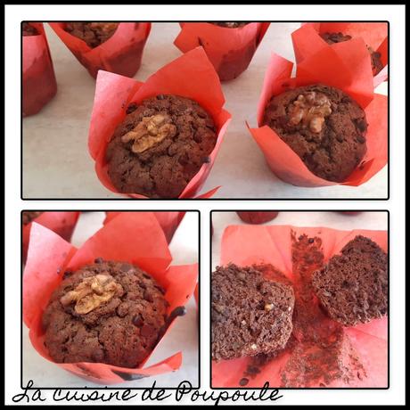 Brownie Muffin aux Noix et Chocolat Noir