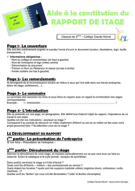 fiche de présentation d’une entreprise Calaméo - Aide Au Rapport De Stage
