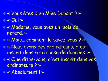 Blague - Un mois de retard