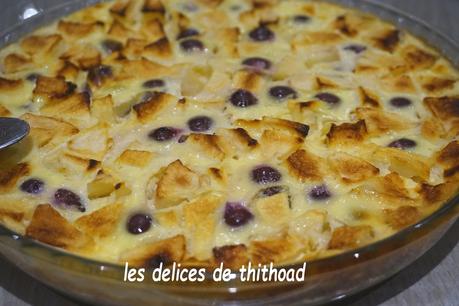 Clafoutis pommes et raisins à la semoule fine