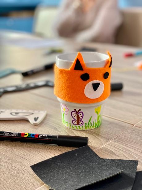 mug cosy renard chauffe tasse idée bricolage fête des pères