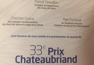 Maison de Chateaubriand   33 me Prix Chateaubriand 2019