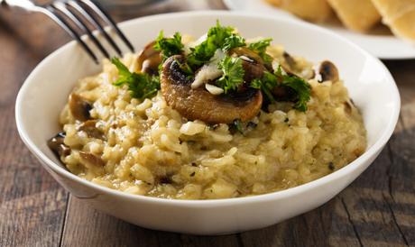 Risotto champignon frais et courgette Risotto champignon frais et courgette