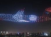Chine spectacle drones représente avions fantômes