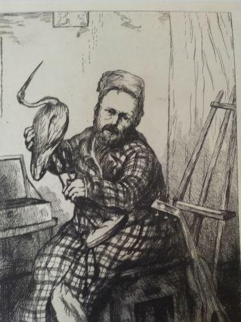 Leopold Armand Hugo BNF Autoportrait en ornithologue detail 1