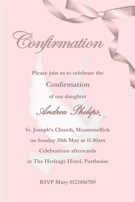 Personalised Confirmation Invitations Girl New Design 2