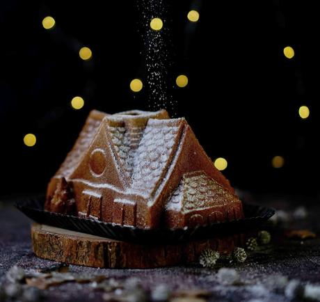 gingerbread cake , recette de Noël , trop bon , cake moelleux , moule Nordic ware 
