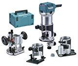 Meilleures défonceuses électriques Makita RT0700CX3J Makpac Effleureuse/défonceuse multifonctions + accessoires + coffret 8 mm 710W