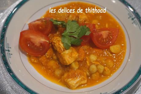 Chorba au poulet,tomate et pois chiches