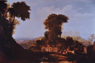 Turner 1816 Vue du temple de Jupiter pannellenius dans l'ile dEgine Alnwick Castle