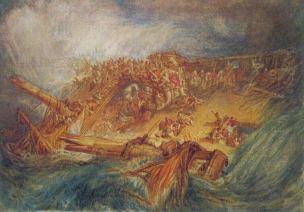 Turner 1818 Perte d'un Indiaman Cecil Higgins Art Gallery Bedford