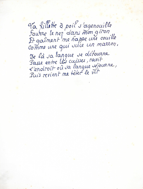 Pierre LOUŸS – Poème autographe pornographique inédit.
