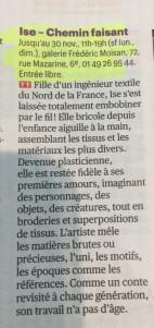 Galerie F Moisan Paris 6  exposition ISE derniers jours