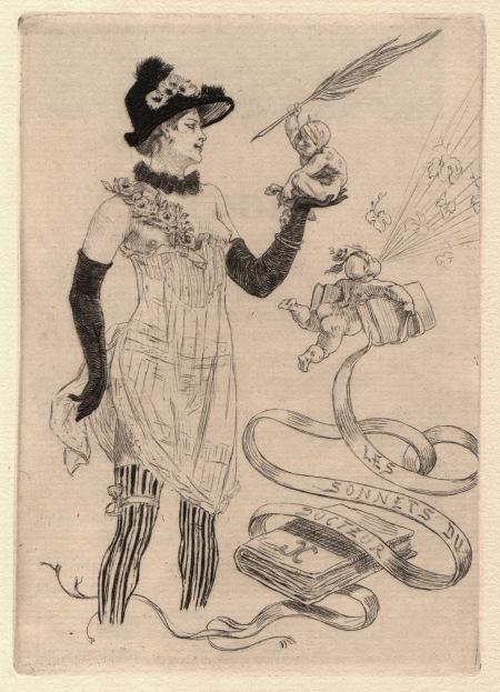 Pendants temporels : une transformation Gravure pour Les Sonnets du Docteur, de Georges Camuset, Rops, 1884