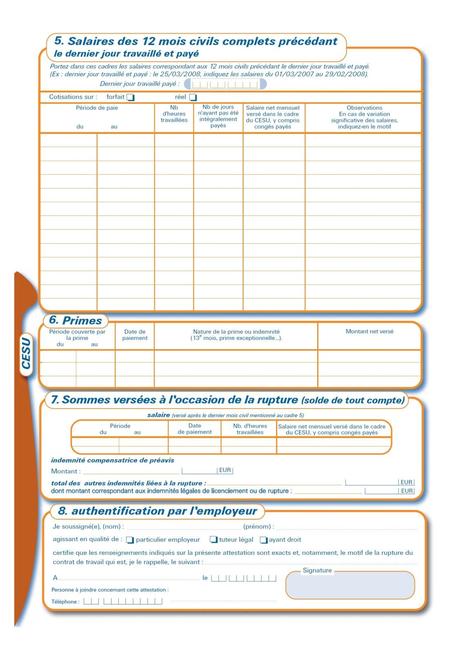 Attestation Pôle Emploi (ASSEDIC) vierge (pour impression en ...