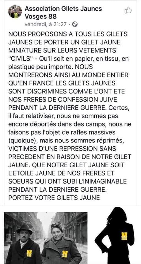 Les #giletsjaunes pourrissent par la tête. L'exemple des Vosges #antisémitisme #UPR #RN #confusionnisme