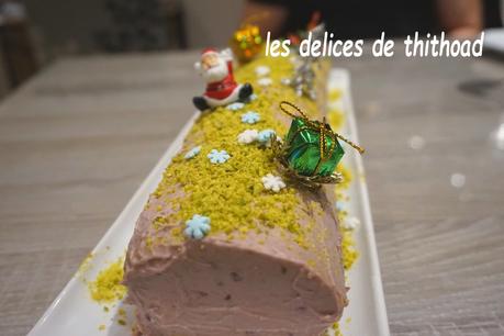 Bûche  pistache et framboises