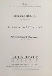 Galerie LA CAPITALE   exposition Emmanuel ROMEO « photographies »
