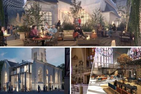 Craft beer – Les églises de Rouen se sont rapidement transformées en une brasserie, un restaurant et un espace de coworking
– Bière noire Les projections en seront les églises de Sainte-Croix-des-Pelletiers (en haut), de Saint-Pierre-du-Châtel (en bas à gauche) et de Saint-Nicaise (en bas à droite), à Rouen (Seine-Maritime).