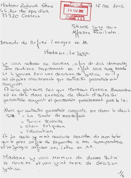 Exemple De Lettre Pour Un Juge Admirable Locations De ...