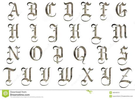 Conception Médiévale D'alphabet De Scrapbooking Photo stock ...