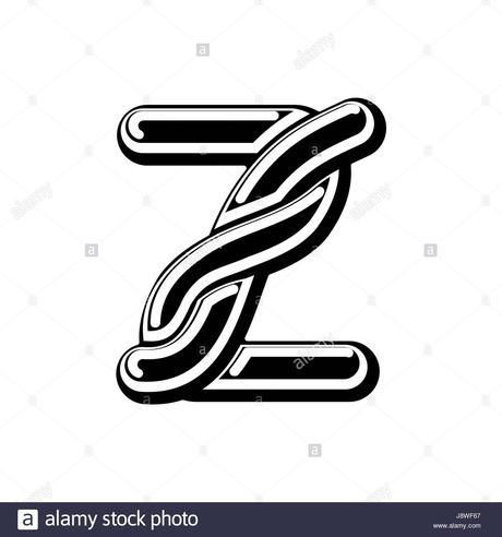 Lettre Z police celtique médiévale Scandinave. ABC ornement ...