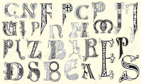 Diverses lettres capitale médiévale dans le fichier vectoriel éditable