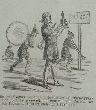 Caricature wagnérienne : un croquis de Cham en 1865