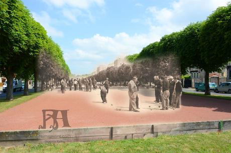 Pétanque sur l'avenue du 18 juin 1940