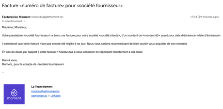 relance fournisseur La relance client pour vos factures assurées | Moment