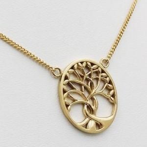 collier porte bonheur arbre de vie en or