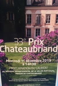 33me Prix Chateaubriand à la Vallée aux loups ce Mercredi 11 Décembre 2019