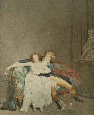 Boilly 1791 La dispute de la rose gravure Eymar