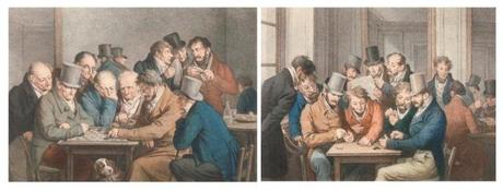 Boilly 1810 Le jeu de dames Le jeu de dominos lithos de Lemercier