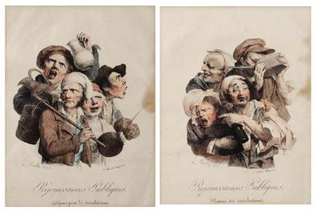 Boilly 1826 Rejouissances publiques Depart pour et retour de la distribution Les grimaces