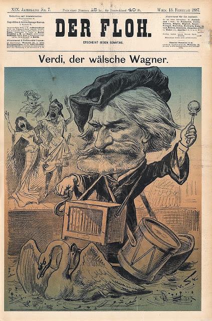 Verdi, der wälsche Wagner - Der Floh 1887.  / Verdi, le Wagner étranger !