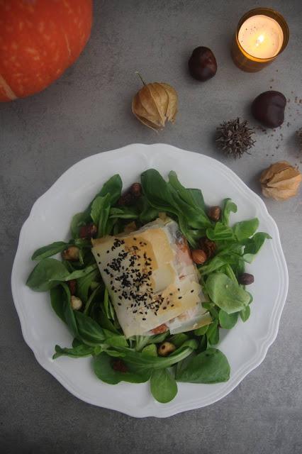 Cuillère et saladier : Feuilletés courge-châtaignes