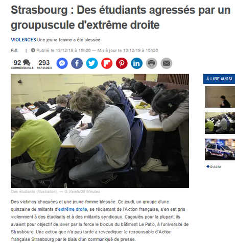 l'Action Française, bras armé du macronisme ? #Strasbourg