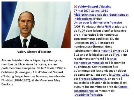 La France - et ses présidents