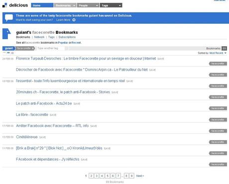 compte del.icio.us/Facecorette