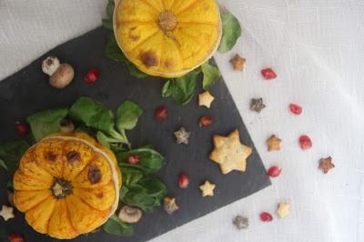 Cuillère et saladier : Courge en cocotte lutée aux champignons (Noël végétarien)