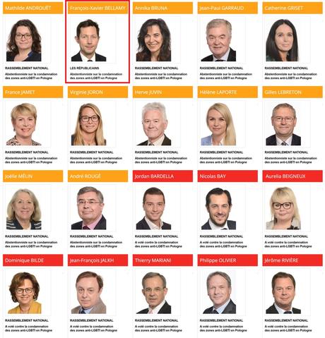 la liste de ces 20 ordures du #RN et de #LR qui soutiennent l'apartheid anti-LGBTI en Pologne la liste de ces 20 ordures du #RN et de #LR qui soutiennent l'apartheid anti-LGBTI en Pologne