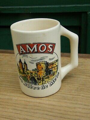 Longwy Faience Beer Mug Bière Amos Metz bière