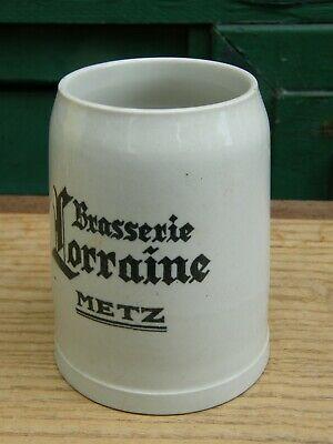 Chope à bière en faïence de Sarreguemines Brasserie Lorraine Metz 5 / 20L