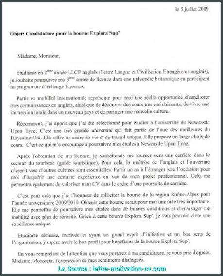 Lettre Demande De Revision De Bourse