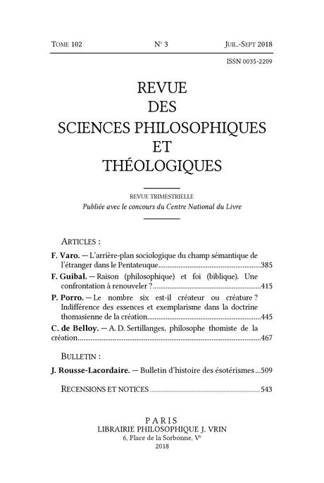 Raison (philosophique) et foi (biblique) | Cairn.info