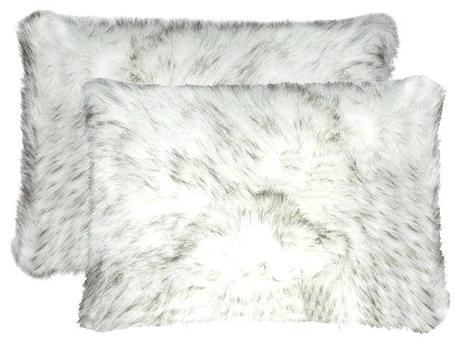 black faux fur pillow gray black faux fur pillow