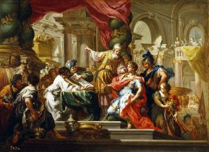 Conca Sebastiano 1736 Alexander-the-Great-in-the-Temple-of-Jerusalem Prado 53 x 71 cm