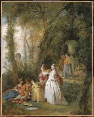 OLLIVIER Michel Barthelemy 1750 ca fete_galante_dans_un_parc Musee de Valenciennes