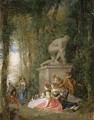OLLIVIER Michel Barthelemy 1750 ca reunion galante_dans_un_parc Musee de Valenciennes